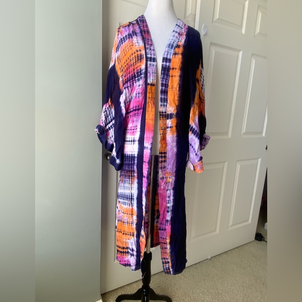 Anthropologie Reverse Multicolor Tie-Dye Kimono Size Medium